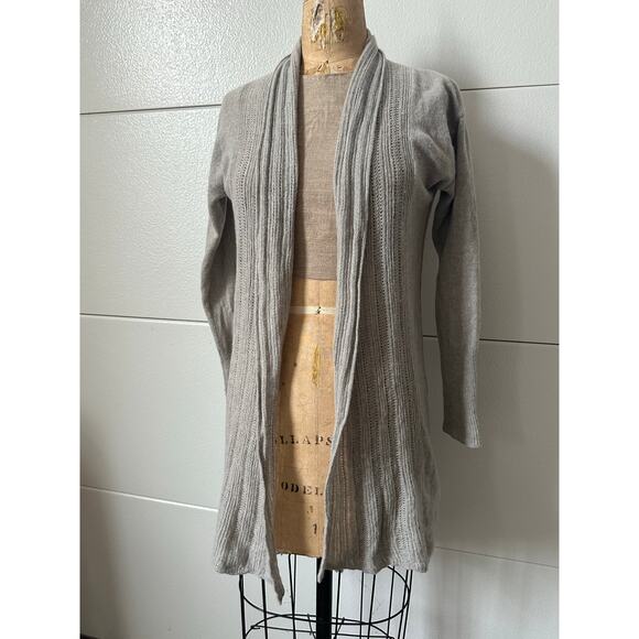 Calvin Klein jeans Women's 100% Cashmere Open Front Pale Gray Sweater Sz s - Picture 5 of 16